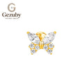 ASTM F136 Titanium Marquise Round Butterfly CZ Labret Stud Nymph Internally Threaded Body Piercing Gold Silver Orbital Rook