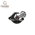 ASTM F136 Titanium Black Saturn Purple CZ Labret Stud Nebula Body Piercing Internally Threaded Black Orbital Flat